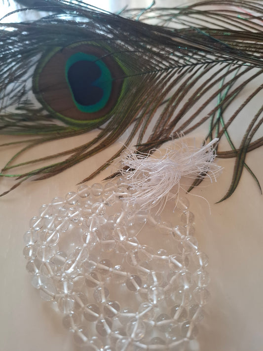 Clear Quartz Jaap Maala (108 Beads)100%original