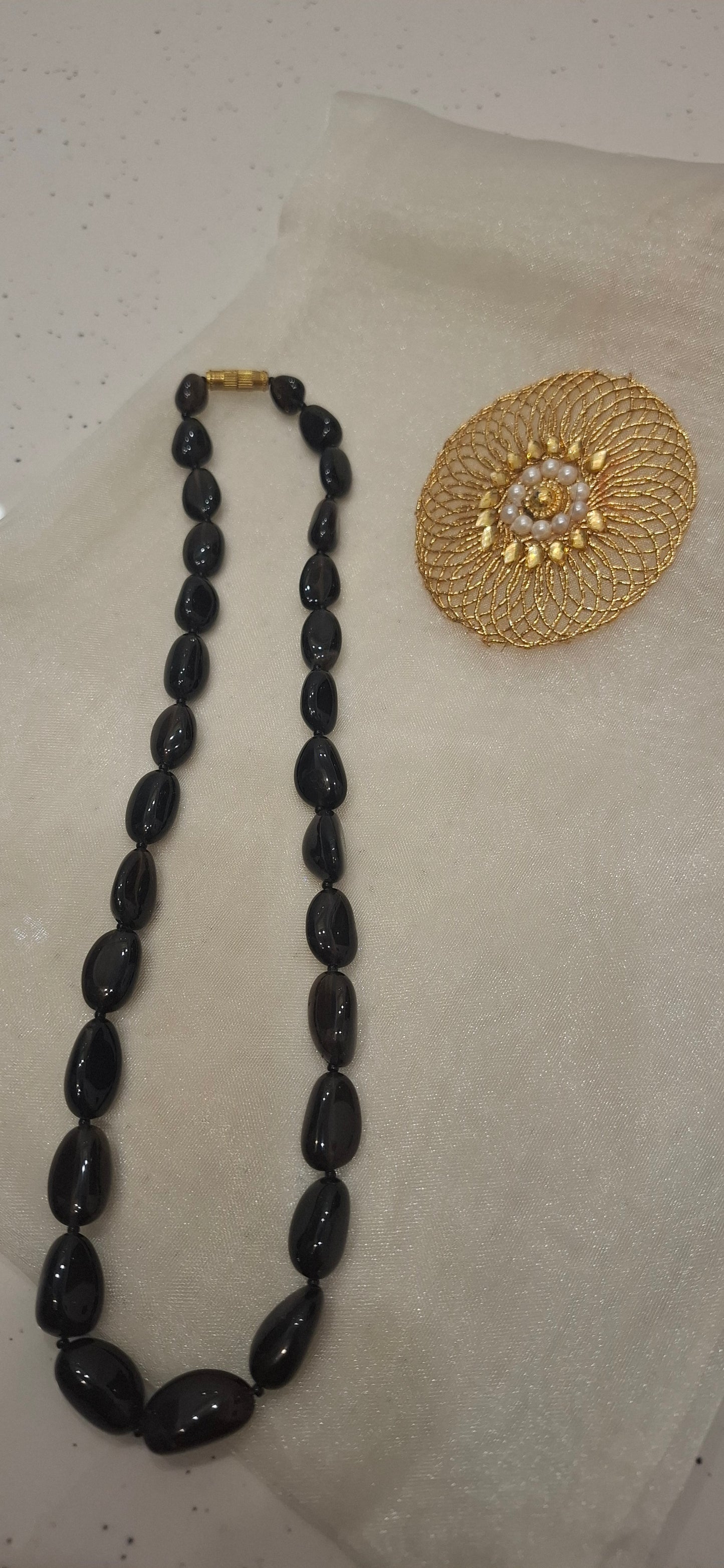 Smoky Quartz Maala (oval shape)