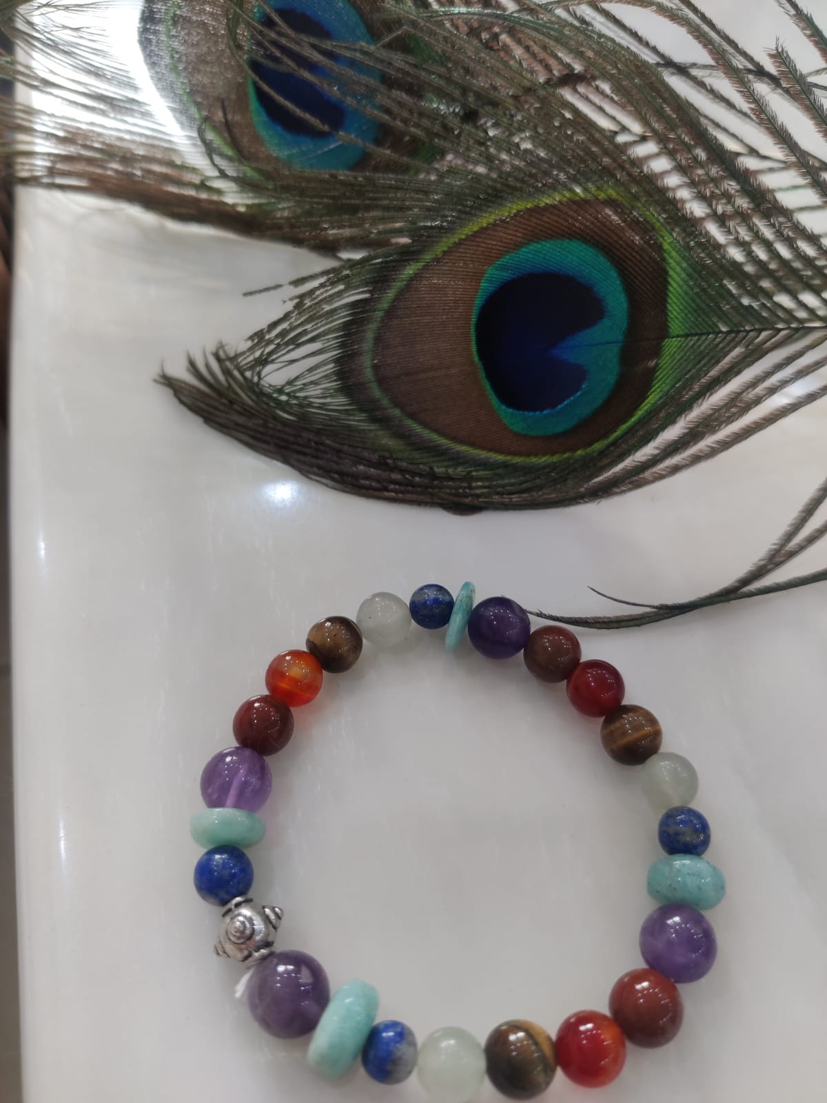7 Chakra Bracelet 💯original (Amethyst,Amazonite,lapiz, green Aventurine,tigereye, carnelian and Redjasper)