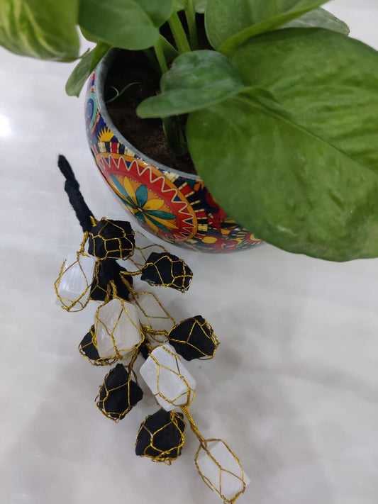 Black Tourmaline And Selenite Hanging
