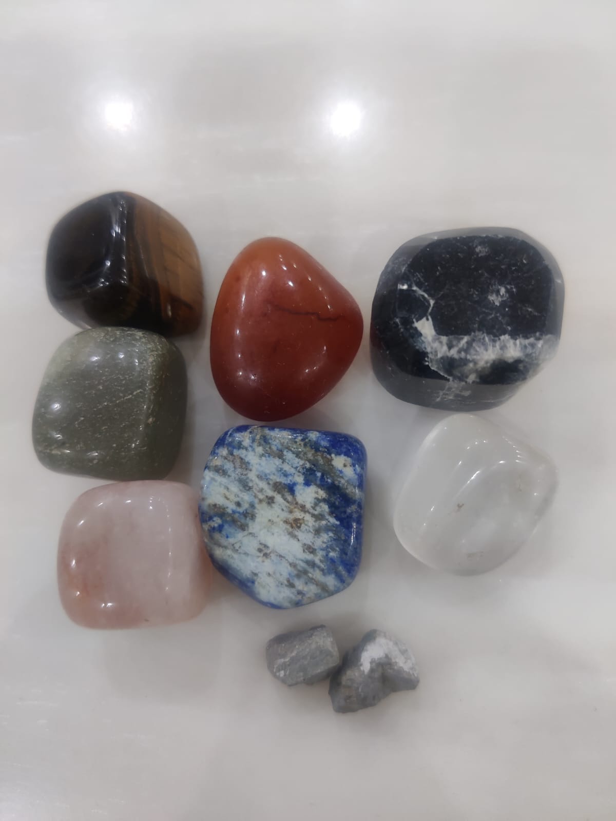 Abundance Pouch (Potli)(Green Aventurine,Pyrite, Tiger Eye, Carnelian,Rose Quartz,Black Tourmaline,Clear Quartz,Lapiz)