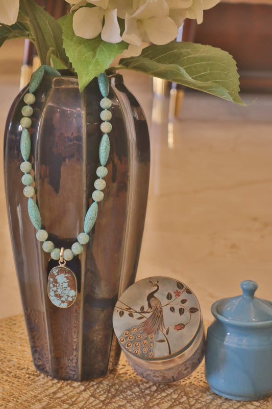 Turquoise And Amzonite Neckpiece 💯 original