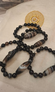 Black Agate DZI Bracelet (💯 Original)