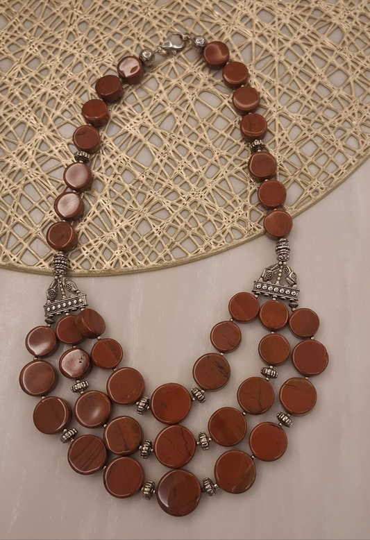 Red Jasper Neckpiece (3layer23 inch)