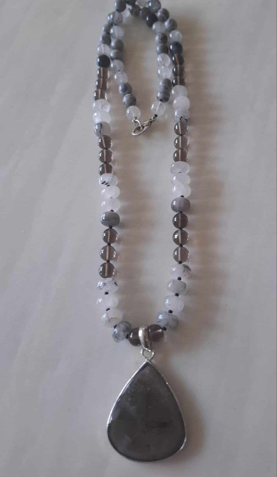 Smoky Quartz  And Rutilite Quartz Neckpiece (30inch)