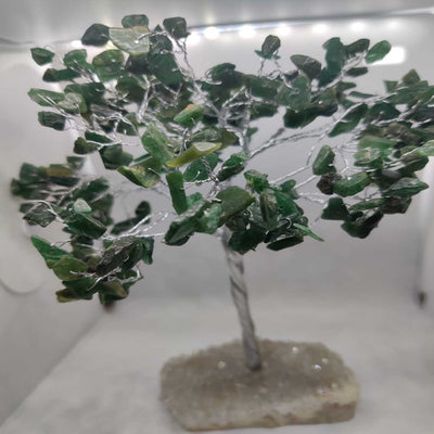 Green Aventurine Tree With Clear Quartz Base(300 Beads)