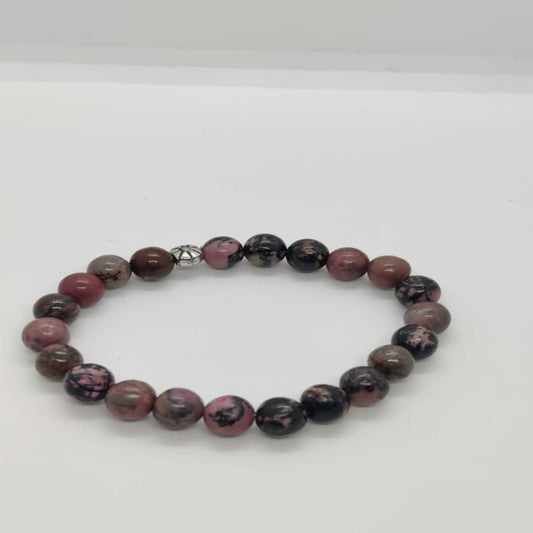 Rhodonite Bracelet (Round Plain Beads)