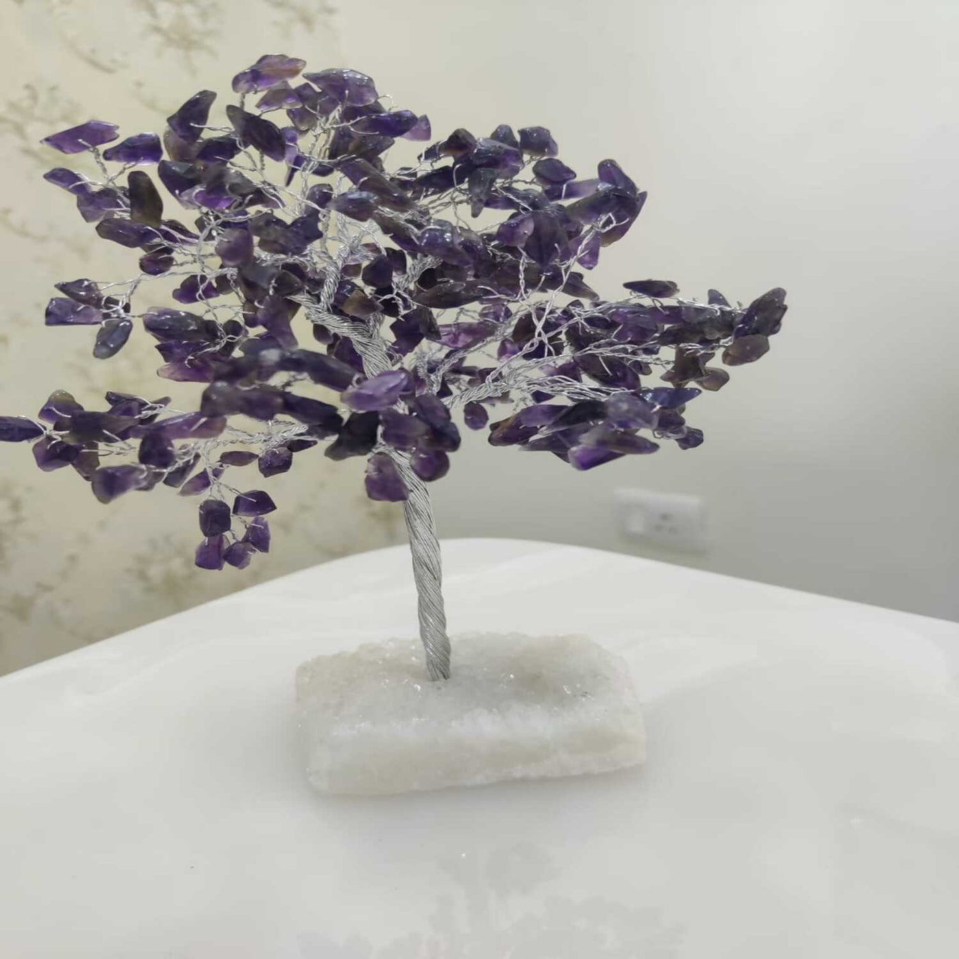 Amethyst Tree With Clear Quartz Base(300 beads)