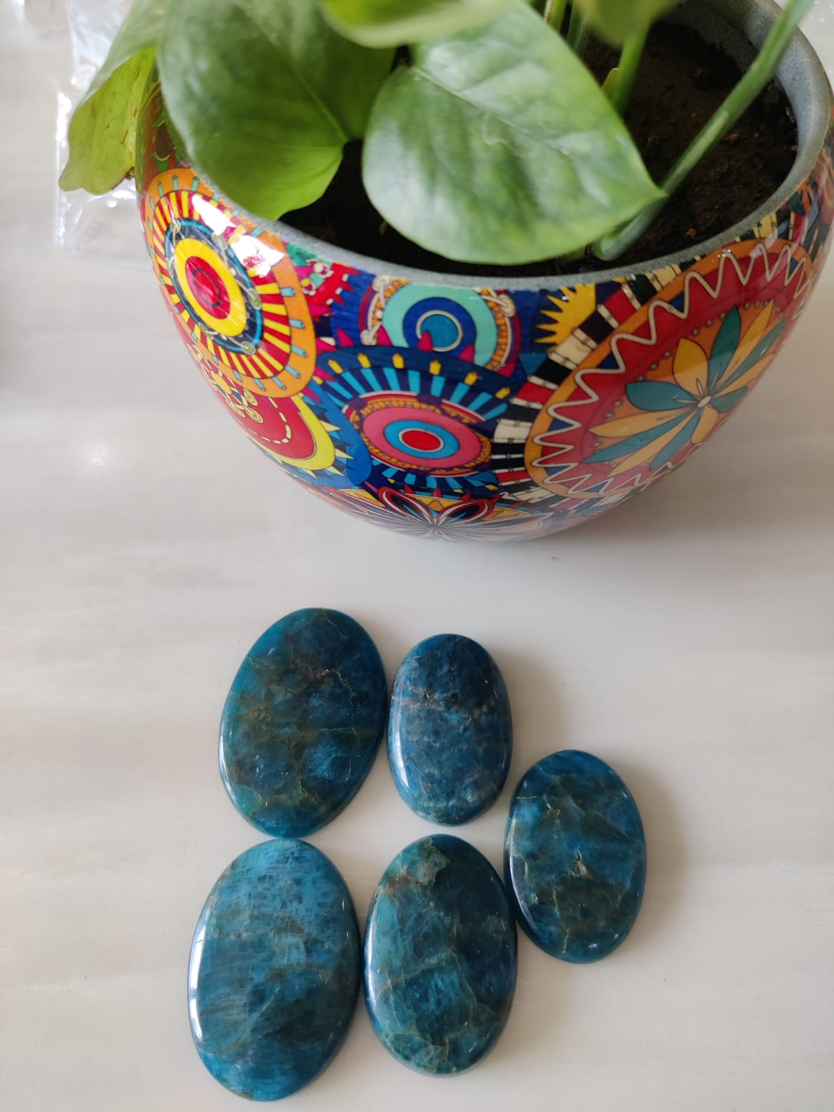 Blue Apatite palm Stones (original)