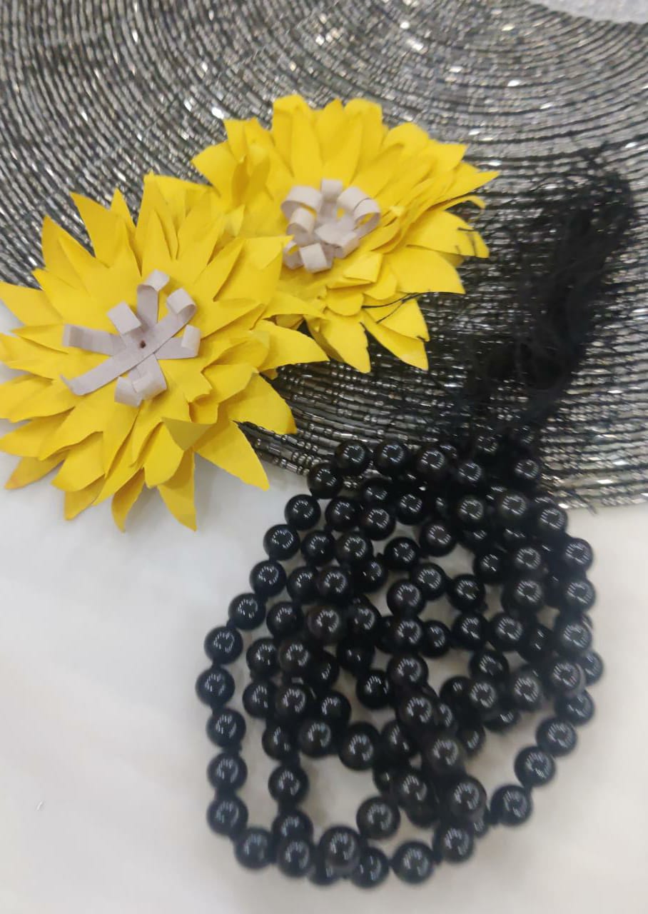 Black Obsedian Jaap Maala (108 beads)