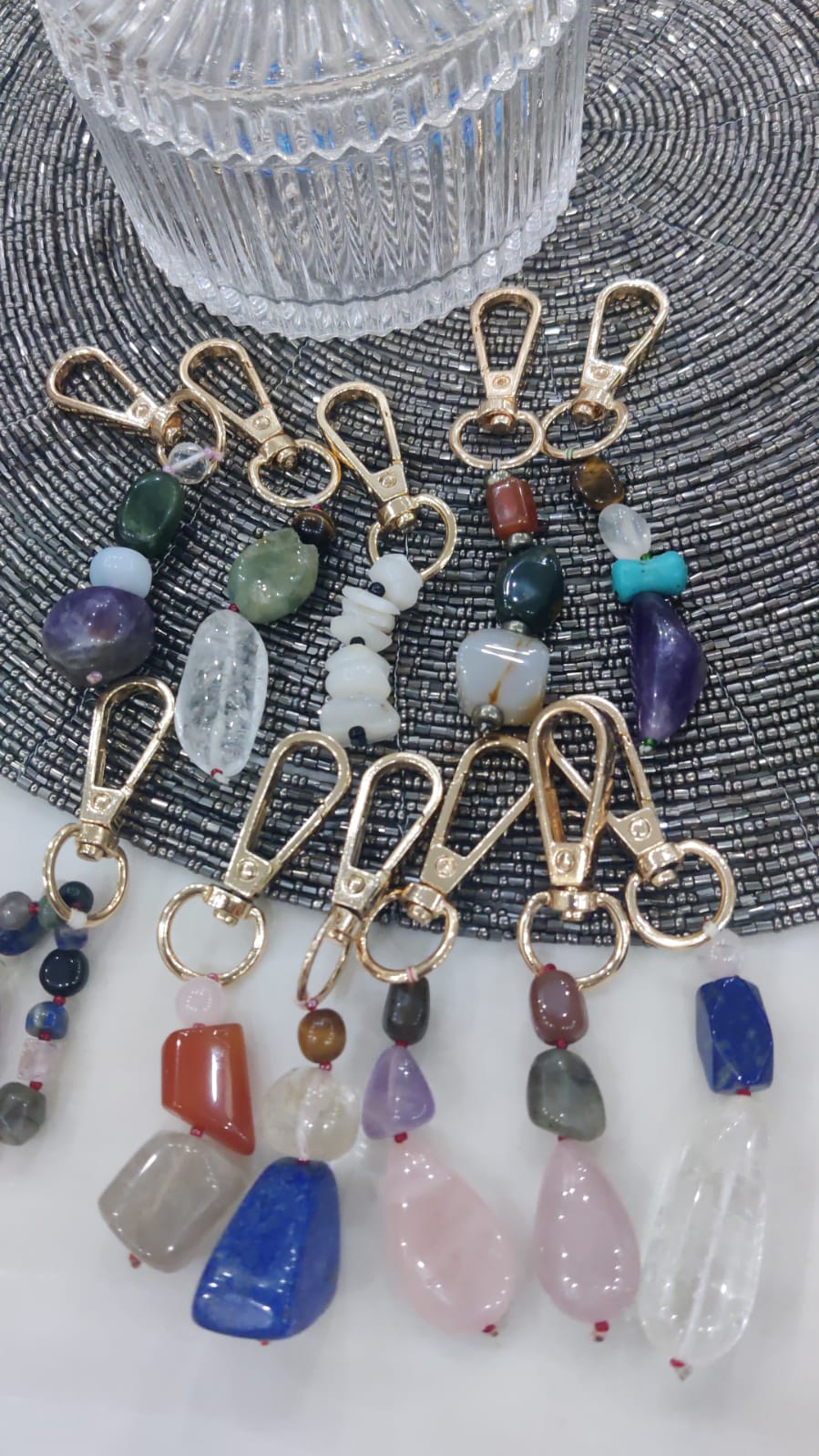 Netted Crystal Key Rings Crystal Keyrings – Vaastunidhie