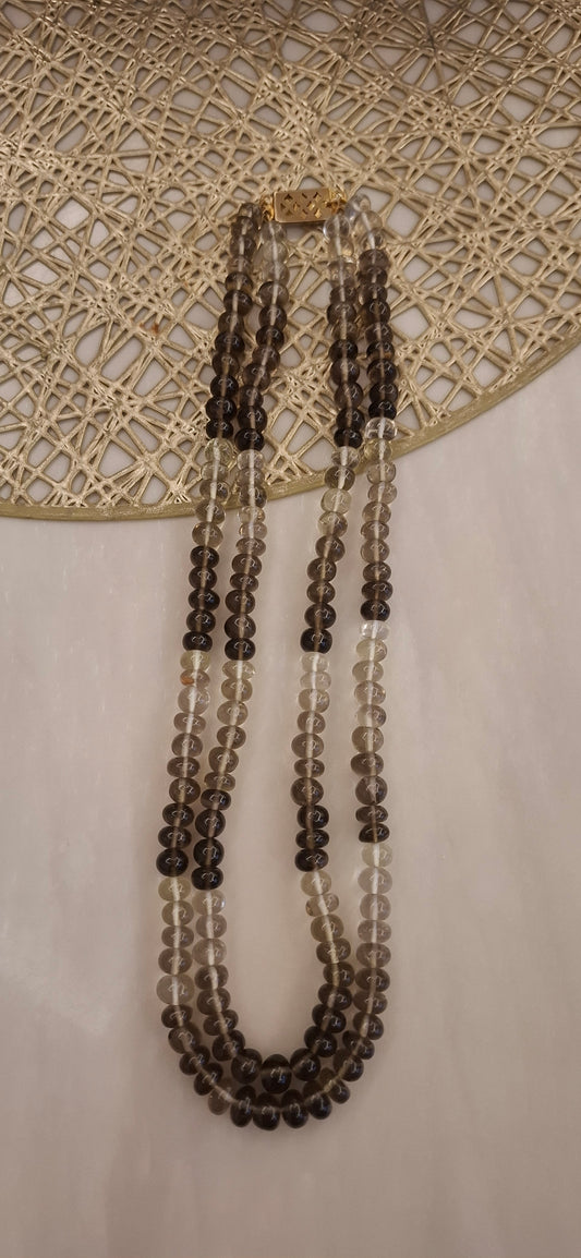 Smoky Quartz  Double Layer Maala(18")