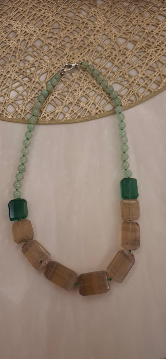 Flourite With Aventurine Maala(18")100%original