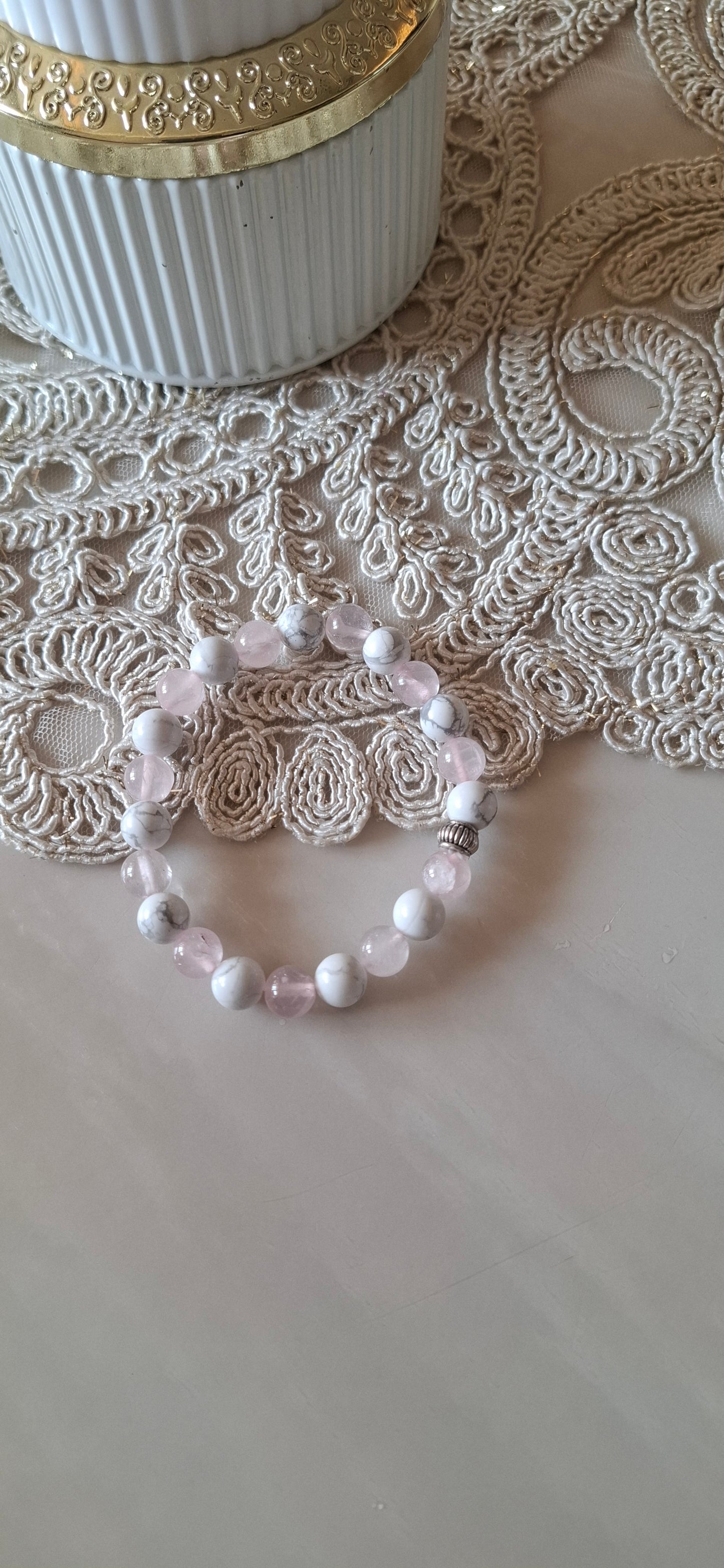 Rose Quartz And Howlite Bracelet