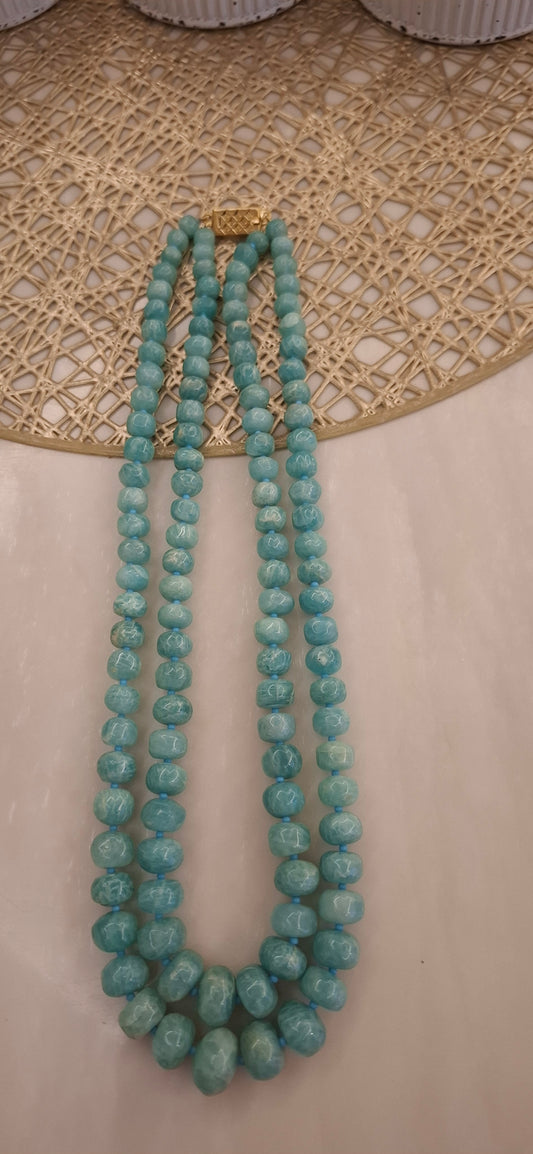 Amzonite Double layer Maala (20")100%original