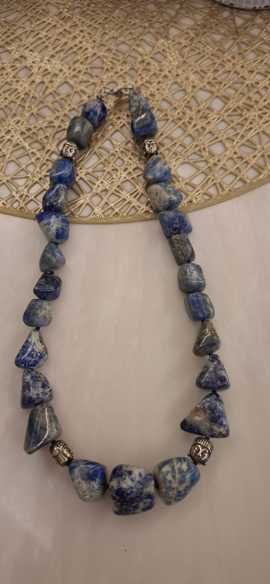Lapiz Lazuli Tumble Maala(18"100%original)