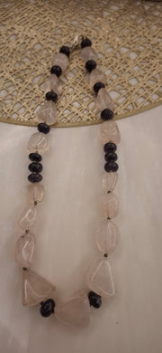 Rose Quartz With Amethyst Maala (18")100%original